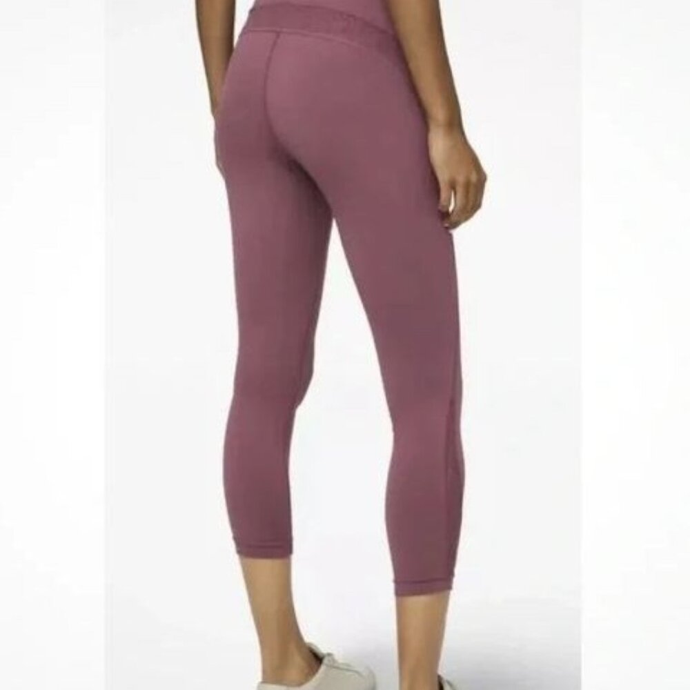 Lululemon Wunder Under HR Crop 23” Plum Flocked Everlux Sz 8